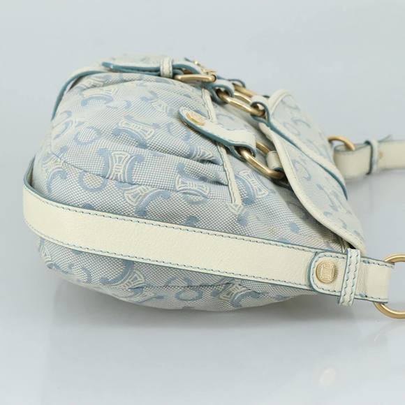 CELINE C Macadam Canvas Shoulder Bag Light Blue Auth 107709 - Picture 3 of 16